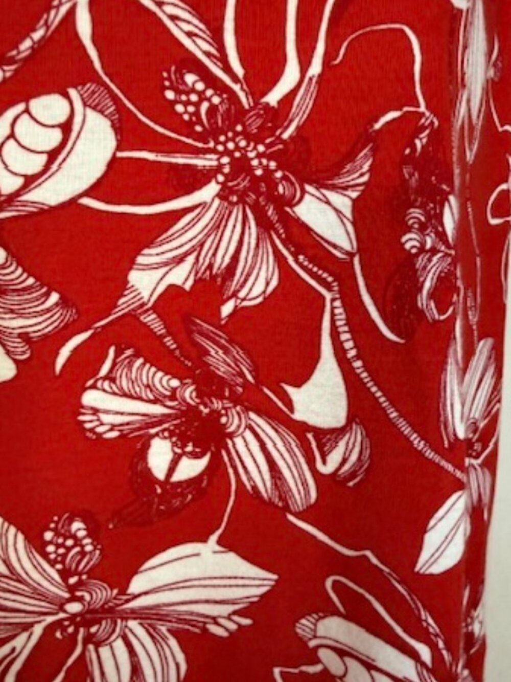 Chico's Hawaiian Print Tunic in red and white, size M - excellent condition!! - Picture 3 of 6